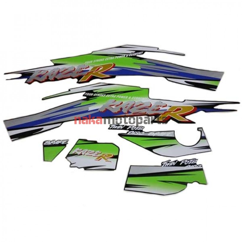 ΑΥΤΟΚΟΛΛΗΤΑ ΓΙΑ KAWASAKI KAZE-R ΜΑΥΡΟ (ΠΡΑΣΙΝΑ) ΣΕΤ