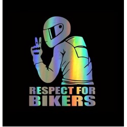 ΑΥΤΟΚΟΛΛΗΤΟ RESPECT FOR BIKERS ΙΡΙΔΙΖΩΝ 15x11cm ROC