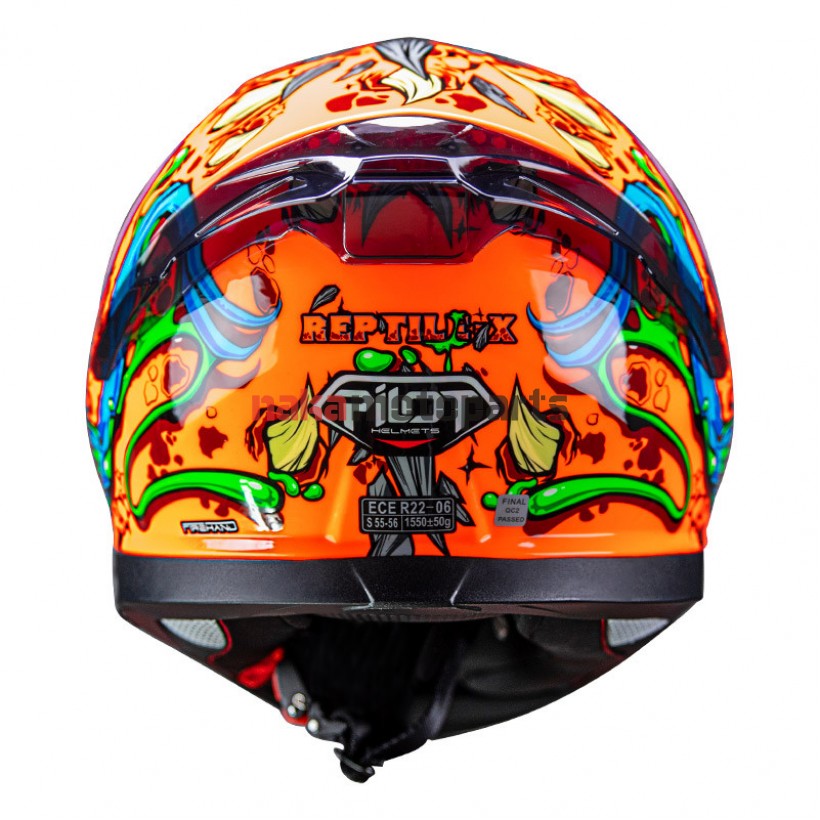 ΚΡΑΝΟΣ PILOT FULLFACE SNAKE SV REPTILE-X FLUO ΠΟΡΤΟΚΑΛΙ + ΦΙΜΕ ΖΕΛΑΤΙΝΑ