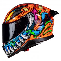ΚΡΑΝΟΣ PILOT FULLFACE SNAKE SV REPTILE-X FLUO ΠΟΡΤΟΚΑΛΙ + ΦΙΜΕ ΖΕΛΑΤΙΝΑ